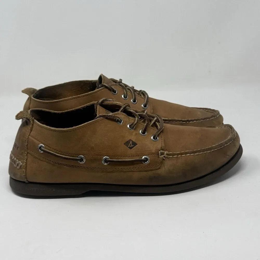 Sperry Top Sider Authentic Chukka Boots Mens 12 M Brown Leather Preppy Casual